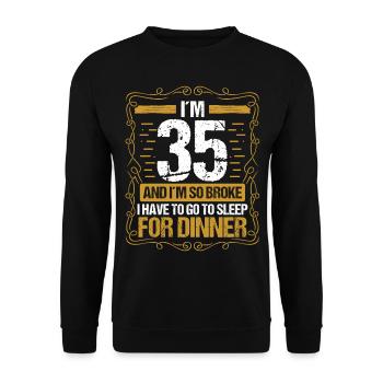 35 Idea Funny Go to Sleep for Dinner Year Humor - Unisex Pullover - Schwarz - Vorne - Alina (178cm) & Michal (187cm)