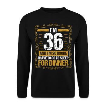 36 Idée drôle Aller dormir pour le dîner Année Humour - Sweat-shirt Unisexe - noir - Devant - Alina (178cm) & Michal (187cm)