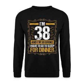 38 Idea Funny Go to Sleep for Dinner Year Humor - Unisex Pullover - Schwarz - Vorne - Alina (178cm) & Michal (187cm)