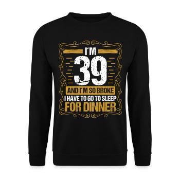 39 Idée drôle Allez dormir pour le dîner Humour de l’année - Sweat-shirt Unisexe - noir - Devant - Alina (178cm) & Michal (187cm)