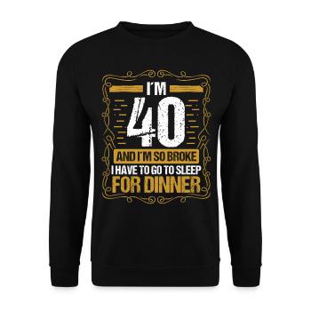 40 Idea Funny Go to Sleep for Dinner Year Humor - Unisex Pullover - Schwarz - Vorne - Alina (178cm) & Michal (187cm)