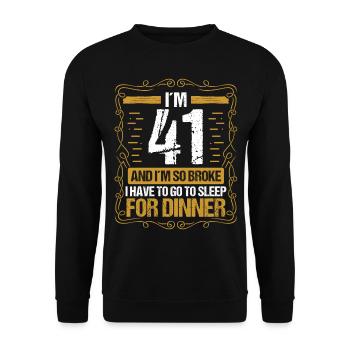 41 Idea Funny Go to Sleep for Dinner Year Humor - Unisex Pullover - Schwarz - Vorne - Alina (178cm) & Michal (187cm)