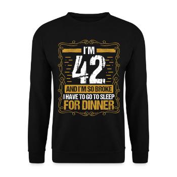 42 Idée drôle Allez dormir pour le dîner de l’année Humour - Sweat-shirt Unisexe - noir - Devant - Alina (178cm) & Michal (187cm)