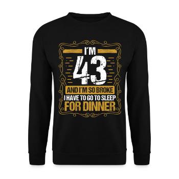 43 Idea Funny Go to Sleep for Dinner Year Humor - Unisex Pullover - Schwarz - Vorne - Alina (178cm) & Michal (187cm)