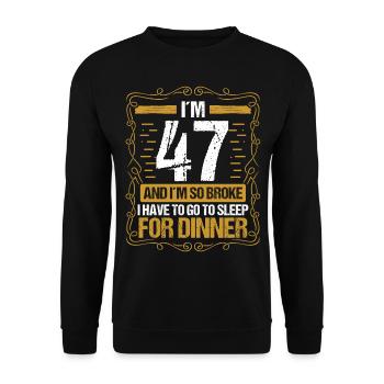 47 Idea Funny Go to Sleep for Dinner Year Humor - Unisex Pullover - Schwarz - Vorne - Alina (178cm) & Michal (187cm)