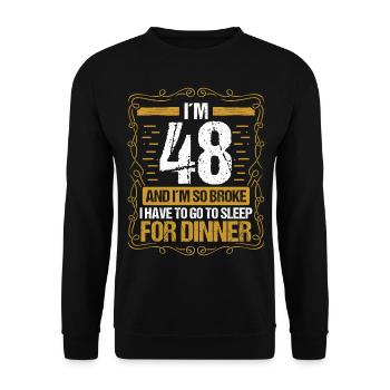 48 Idée drôle Allez dormir pour le dîner de l’année Humour - Sweat-shirt Unisexe - noir - Devant - Alina (178cm) & Michal (187cm)
