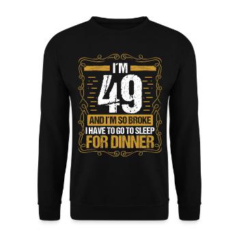 49 Idea Funny Go to Sleep for Dinner Year Humor - Unisex Pullover - Schwarz - Vorne - Alina (178cm) & Michal (187cm)