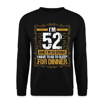 52 Idée drôle Aller dormir pour le dîner Année Humour - Sweat-shirt Unisexe - noir - Devant - Alina (178cm) & Michal (187cm)