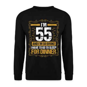 55 Idée drôle Allez dormir pour le dîner Humour de l’année - Sweat-shirt Unisexe - noir - Devant - Alina (178cm) & Michal (187cm)