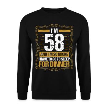 58 Idea Funny Go to Sleep for Dinner Year Humor - Unisex Pullover - Schwarz - Vorne - Alina (178cm) & Michal (187cm)