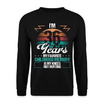 36 ans blessure au genou humour drôle idée d’anniversaire - Sweat-shirt Unisexe - noir - Devant - Alina (178cm) & Michal (187cm)