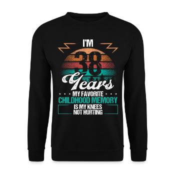 38 Year Old Knee Injury Humor Funny Birthday Idea - Unisex Pullover - Schwarz - Vorne - Alina (178cm) & Michal (187cm)