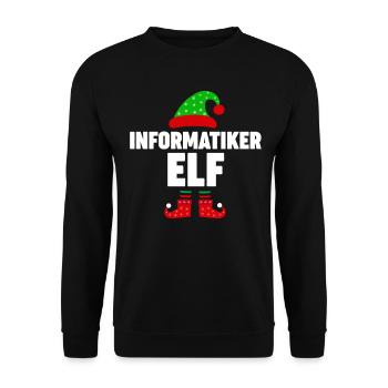 Weinachten Weihnachtself Informatiker Elf Elfen - Unisex Pullover - Schwarz - Vorne - Alina (178cm) & Michal (187cm)