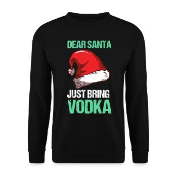 Lustiges Weihnachtsshirt Weihnachten Vodka Wodka - Unisex Pullover - Schwarz - Vorne - Alina (178cm) & Michal (187cm)