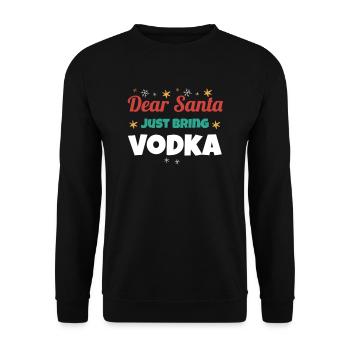 Lustiges Weihnachtsshirt Weihnachten Vodka Wodka - Unisex Pullover - Schwarz - Vorne - Alina (178cm) & Michal (187cm)