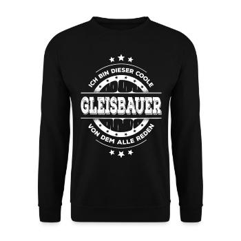 Gleisbauer Kollegen Geburtstag Gleisbau Geschenk - Unisex Pullover - Schwarz - Vorne - Alina (178cm) & Michal (187cm)