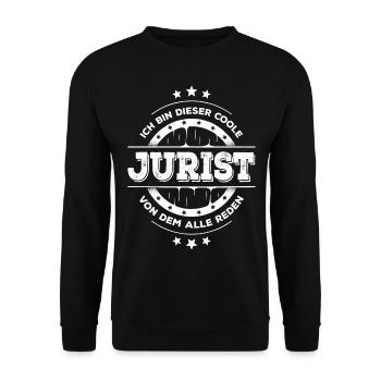 Jurist Kollegen Geburtstag Jurastudium Geschenk - Unisex Pullover - Schwarz - Vorne - Alina (178cm) & Michal (187cm)