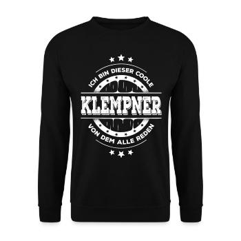 Klempner Kollegen Geburtstag Handwerker Geschenk - Unisex Pullover - Schwarz - Vorne - Alina (178cm) & Michal (187cm)