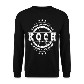 Koch Kollegen Geburtstag Koch Geschenk - Unisex Pullover - Schwarz - Vorne - Alina (178cm) & Michal (187cm)