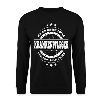 Krankenpfleger Geburtstag Krankenpflege Geschenk - Unisex Pullover - Schwarz - Vorne - Alina (178cm) & Michal (187cm)