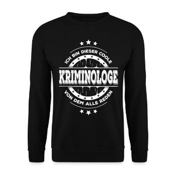 Kriminologe Geburtstag Kriminologie Geschenk - Unisex Pullover - Schwarz - Vorne - Alina (178cm) & Michal (187cm)