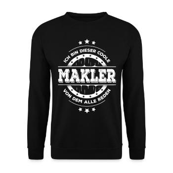 Makler Kollegen Geburtstag Hausverkäufer Geschenk - Unisex Pullover - Schwarz - Vorne - Alina (178cm) & Michal (187cm)