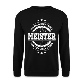 Meister Kollegen Geburtstag Handwerk Geschenk - Unisex Pullover - Schwarz - Vorne - Alina (178cm) & Michal (187cm)