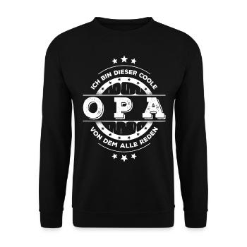 Ich Bin Opa Geburtstag Großvater Geschenk - Unisex Pullover - Schwarz - Vorne - Alina (178cm) & Michal (187cm)