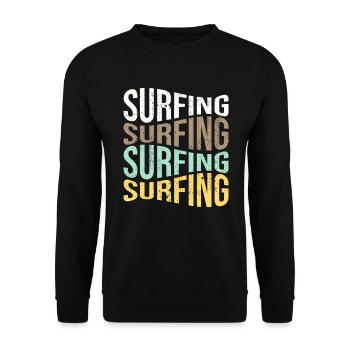 Surfen - Unisex Pullover - Schwarz - Vorne - Alina (178cm) & Michal (187cm)