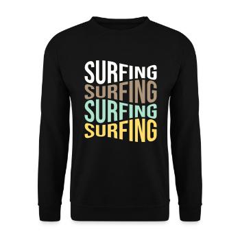 Surfen - Unisex Pullover - Schwarz - Vorne - Alina (178cm) & Michal (187cm)