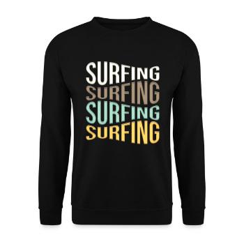 Surfen - Unisex Pullover - Schwarz - Vorne - Alina (178cm) & Michal (187cm)