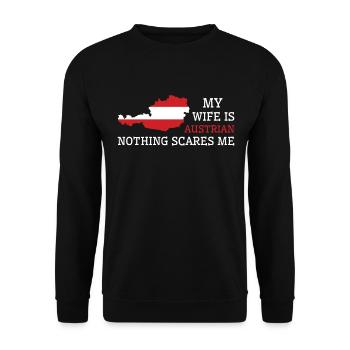 Nothing Scares Me Austrian Wife Austria - Unisex Sweatshirt - black - Front - Alina (178cm) & Michal (187cm)