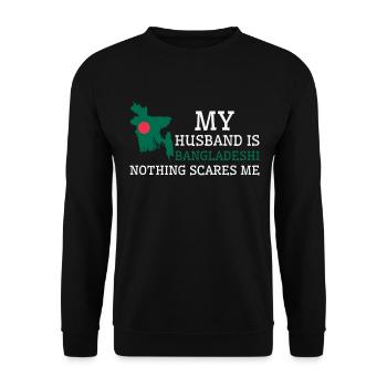 Nothing Scares Me Bangladeshi Husband Bangladesh - Unisex Sweatshirt - black - Front - Alina (178cm) & Michal (187cm)