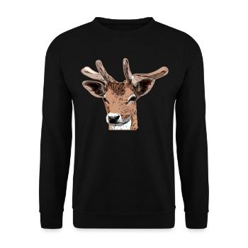 Deer Forest Animal Design - Unisex Sweatshirt - black - Front - Alina (178cm) & Michal (187cm)