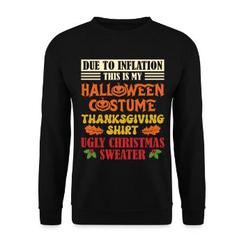 En raison de l’inflation, c’est mon Halloween, - Sweat-shirt Unisexe - noir - Devant - Alina (178cm) & Michal (187cm)