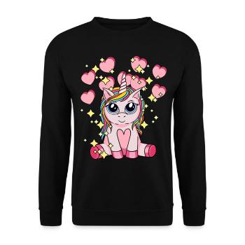 Licorne Hearty Mythical Animal Enfants Stardust - Sweat-shirt Unisexe - noir - Devant - Alina (178cm) & Michal (187cm)