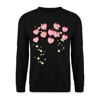 Hearts Stars Love Romantic Valentine Couple - Unisex Sweatshirt - black - Front - Alina (178cm) & Michal (187cm)