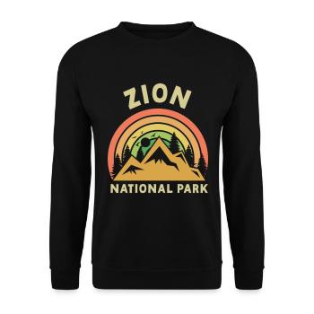 Zion National Park Utah Wandern Camping Outdoor - Unisex Pullover - Schwarz - Vorne - Alina (178cm) & Michal (187cm)
