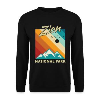 Zion National Park Utah Hiking Camping Outdoor - Unisex Sweatshirt - black - Front - Alina (178cm) & Michal (187cm)