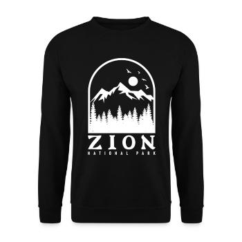 Zion National Park Utah Wandern Camping Outdoor - Unisex Pullover - Schwarz - Vorne - Alina (178cm) & Michal (187cm)
