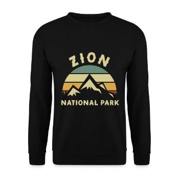 Zion National Park Utah Hiking Camping Outdoor - Unisex Sweatshirt - black - Front - Alina (178cm) & Michal (187cm)
