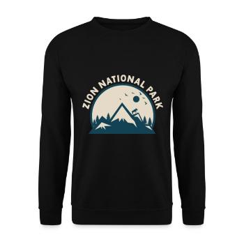 Zion National Park Utah Wandern Camping Outdoor - Unisex Pullover - Schwarz - Vorne - Alina (178cm) & Michal (187cm)