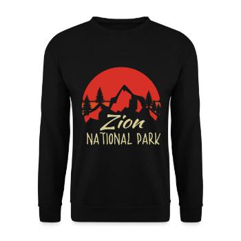 Zion National Park Utah Wandern Camping Outdoor - Unisex Pullover - Schwarz - Vorne - Alina (178cm) & Michal (187cm)