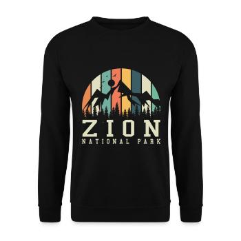 Zion National Park Utah Wandern Camping Outdoor - Unisex Pullover - Schwarz - Vorne - Alina (178cm) & Michal (187cm)