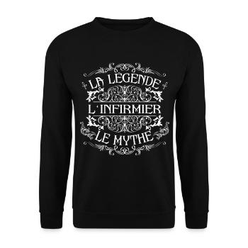 Infirmier | meilleur Infirmier | la légende le myt - Sweat-shirt Unisexe - noir - Devant - Alina (178cm) & Michal (187cm)