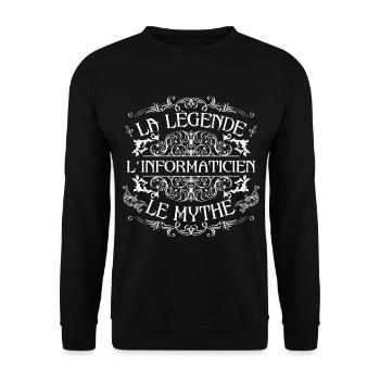 Informaticien | meilleur Informaticien | la légend - Sweat-shirt Unisexe - noir - Devant - Alina (178cm) & Michal (187cm)
