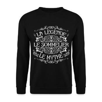 Sommelier | meilleur Sommelier | la légende le myt - Sweat-shirt Unisexe - noir - Devant - Alina (178cm) & Michal (187cm)