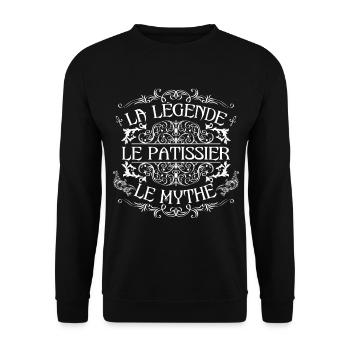 Patissier | meilleur Patissier | la légende le myt - Sweat-shirt Unisexe - noir - Devant - Alina (178cm) & Michal (187cm)