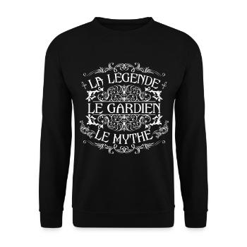 Gardien | meilleur Gardien | la légende le mythe - Sweat-shirt Unisexe - noir - Devant - Alina (178cm) & Michal (187cm)