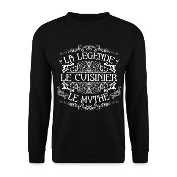 Cuisinier | meilleur Cuisinier | la légende le myt - Sweat-shirt Unisexe - noir - Devant - Alina (178cm) & Michal (187cm)